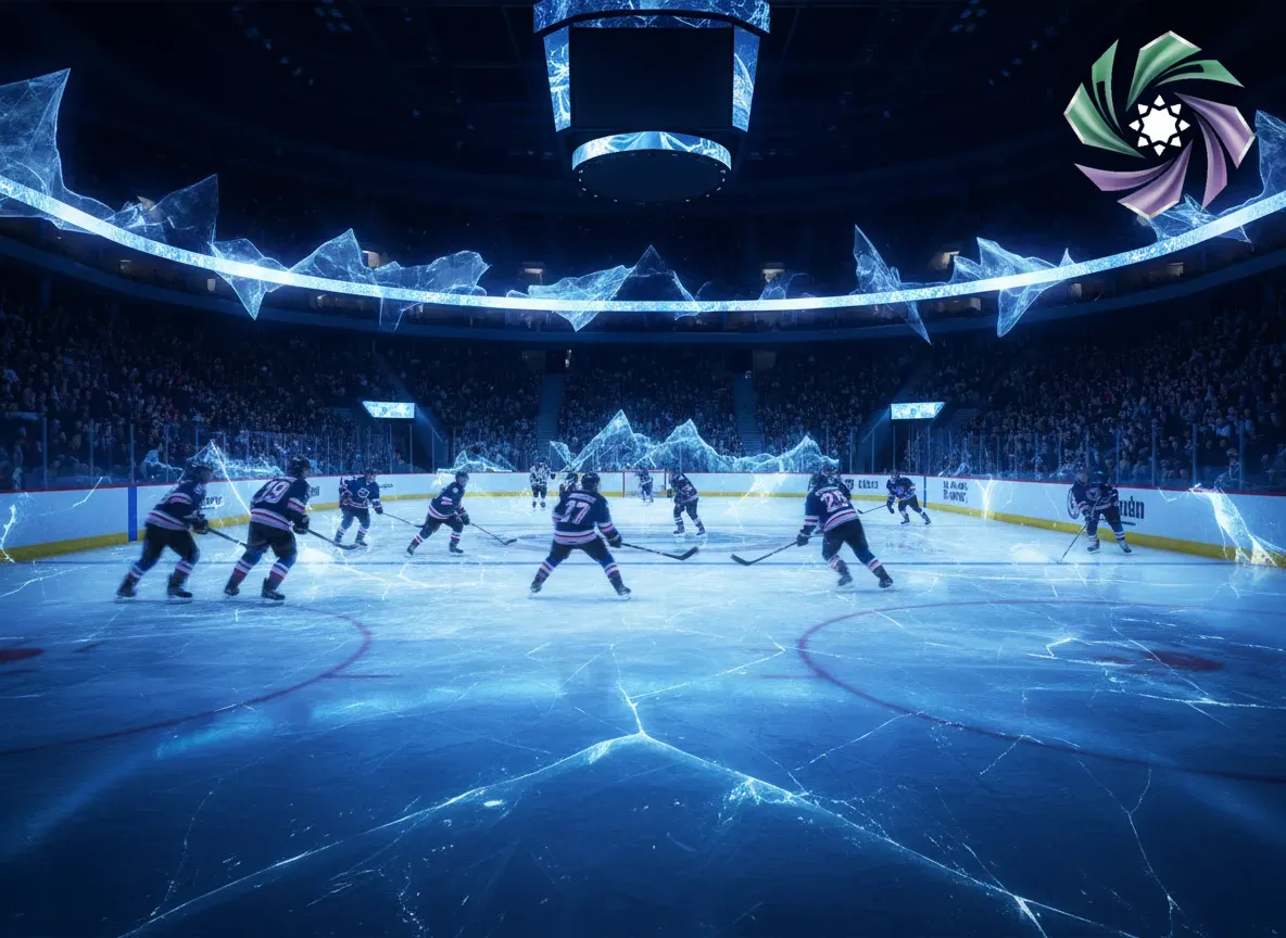 Digital screen displaying Edmonton Oilers regular season and playoff hockey fixtures