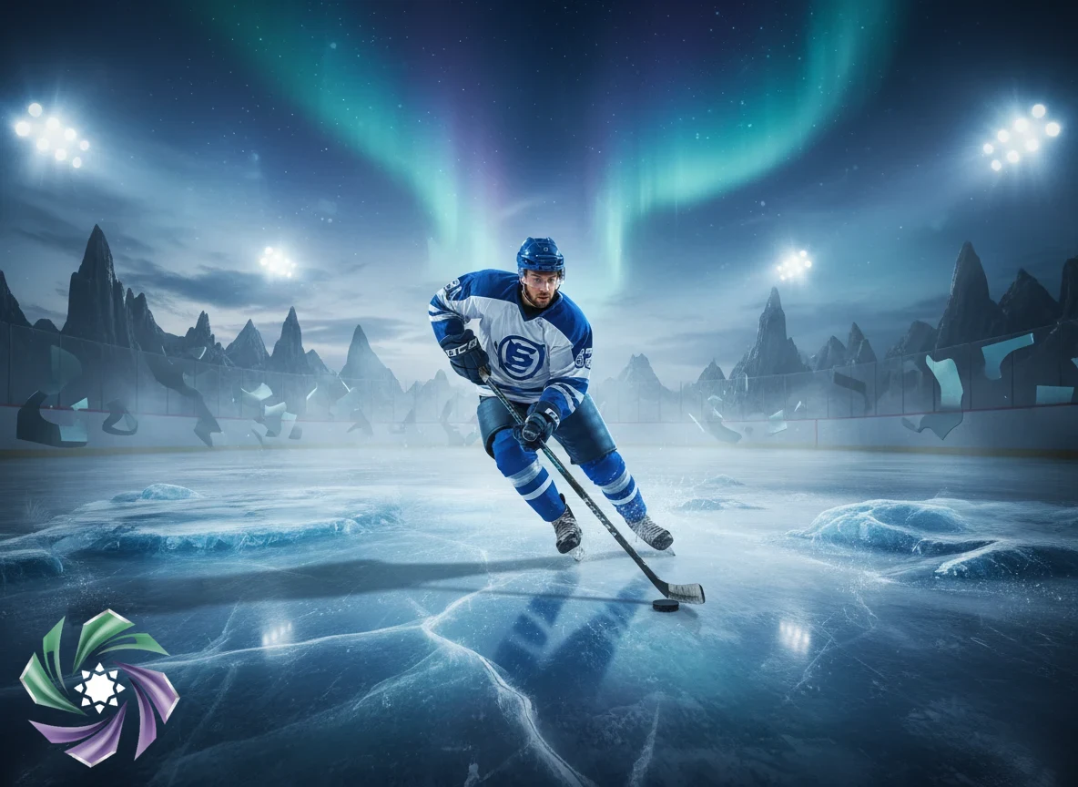 Toronto hockey player skating with the puck during an NHL game